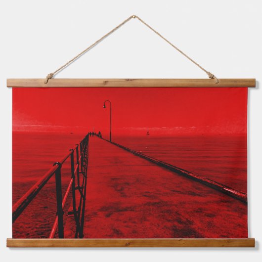 Een stroll langs de pier op de zeebodem hangend wandkleed (Voorkant)