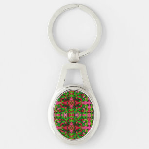 Een studie in roze en groen sleutelhanger
