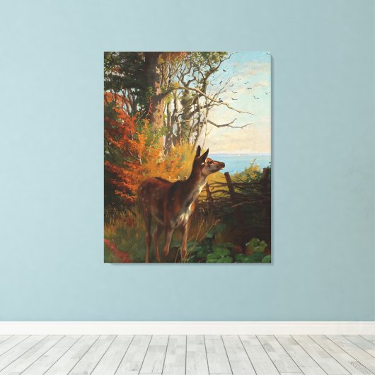 Een stuiter in het bos canvas afdruk (Insitu (Houten vloer))