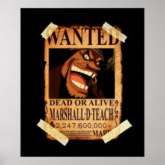 Eén stuk Blackbeard-bounty Poster