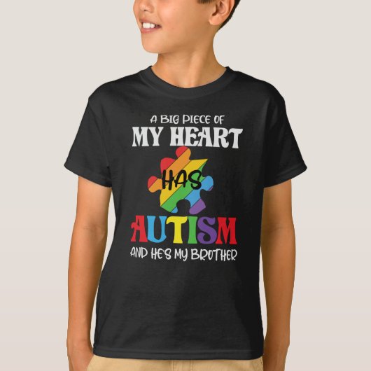 Een stuk van mijn hart heeft Autisme Broeder Puzzl T-shirt (Voorkant)