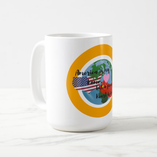 Een stuk van mijn hart is in China 15oz Mok (Voorkant links)