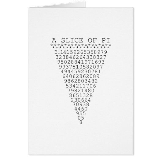 Een stukje Pi-nummers (Voorkant)