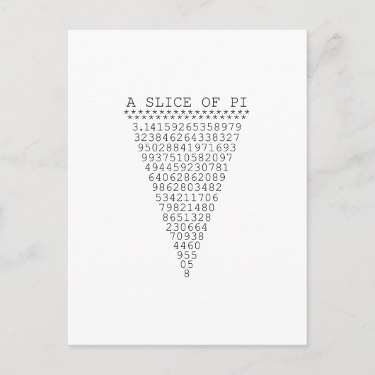 Een stukje Pi-nummers Briefkaart (Voorkant)