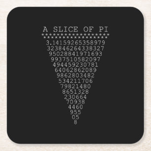 Een stukje Pi Typografie Vierkante Kartonnen Onderzetter