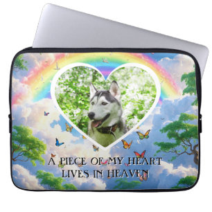 Een stukje van mijn hart leeft in de hemel Dog Mem Laptop Sleeve