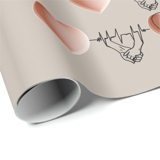 Een subtiel minimalistisch hart. cadeaupapier (Rol Hoek)