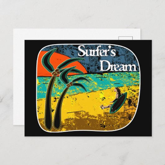 Een surferdroom briefkaart (Voorkant / Achterkant)