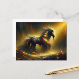 Een surrealistische florale Zebra Briefkaart