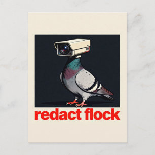Een surreële bewakingscamera duif  briefkaart