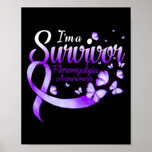 Een Survivor Fibromyalgie Bewustzijn Vlinder 1 Poster