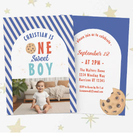 Een Sweet Boy Chocolate Chip Cookie 1e verjaardag Kaart