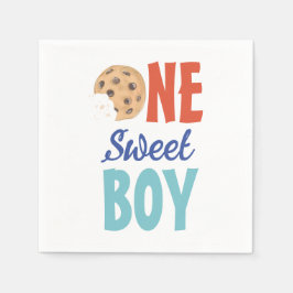 Een Sweet Boy Cookie eerste verjaardag Servet