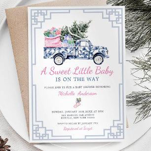 Een Sweet Little Baby Winter Chinoiserie Baby show Kaart