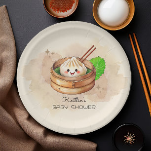 Een Sweet Little Dumpling Kwai Theme Baby shower Papieren Bordje