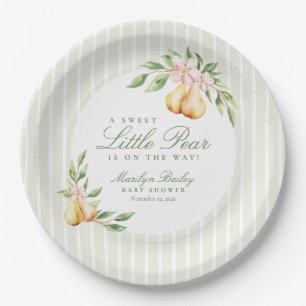 Een Sweet Little Pear Waterverf Pastel Baby shower Papieren Bordje