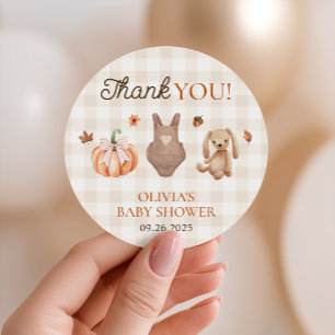 Een Sweet Little Pumpkin Neutral Herfst Baby showe Ronde Sticker