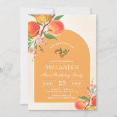 Een Sweet Peach 1e verjaardag uitnodiging (Voorkant)