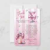 Een Sweet Tini One Pink Coquette Girl Baby shower Bedankkaart (Voorkant)
