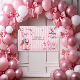 Een Sweet Tini One Pink Coquette Girl Baby shower Spandoek