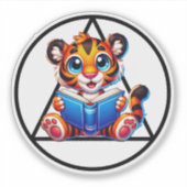 Een symbool Tiger Cub lezen van Big Book Recovery Sticker (Voorkant)