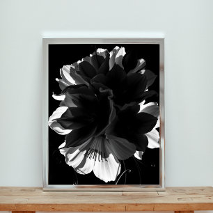 Een symfonie in monochrome schaduwen en licht poster