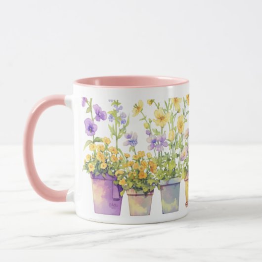 Een symfonie van potbloemen mok (Links)
