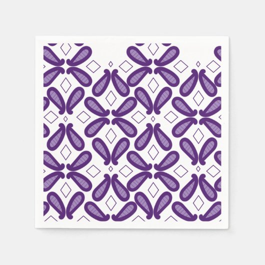 Een symmetrisch patroon met witte en paarse m servet (Voorkant)