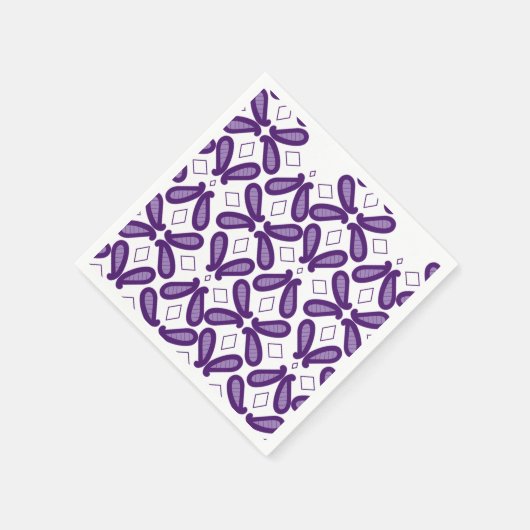 Een symmetrisch patroon met witte en paarse m servet (Hoek)