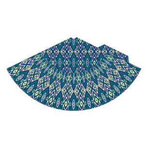Een symmetrisch patroon van blauwe motieven op een feesthoedjes