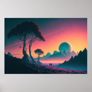 Een synthwave voor het Romanticisme Poster