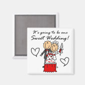 Een T-shirts met snoepjes en cadeautjes Magneet (Voorkant / Achterkant)