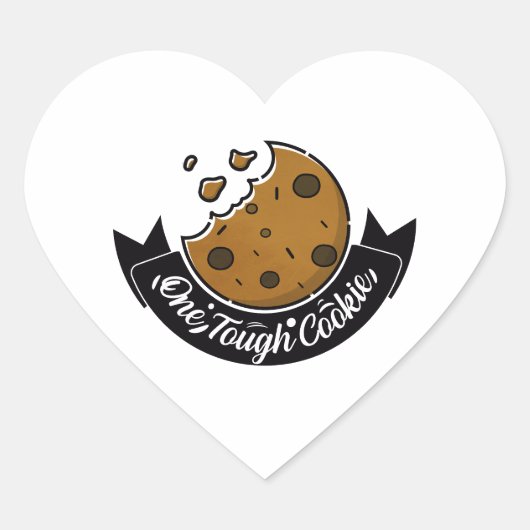 één taaie cookie hart sticker (Voorkant)