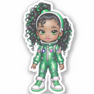 Een teamlid van een astronaut - Groen Sticker