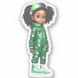 Een teamlid van een astronaut - Groen Sticker