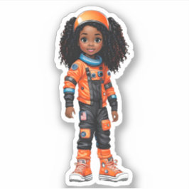 Een teamlid van een astronaut - Oranje Sticker