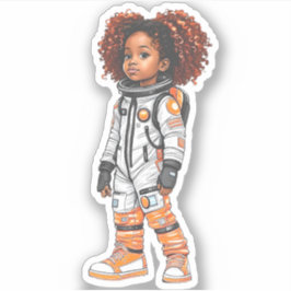 Een teamlid van een astronaut - Oranje Sticker