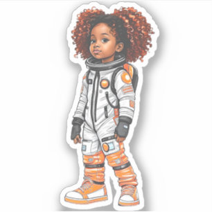 Een teamlid van een astronaut - Oranje Sticker