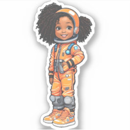 Een teamlid van een astronaut - Oranje Sticker