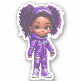 Een teamlid van een astronaut - Paarse Sticker