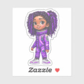 Een teamlid van een astronaut - Paarse Sticker (Vel)