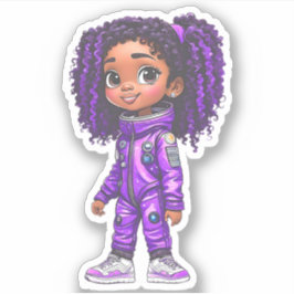 Een teamlid van een astronaut - Paarse Sticker