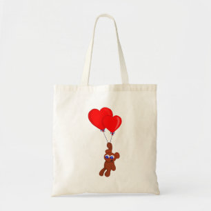 Een Teddy Bear Holding Heart Shaped Balloons Tote Bag
