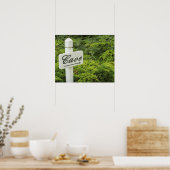 Een teken dat wijst op de wijnkelder in poster (Keuken)