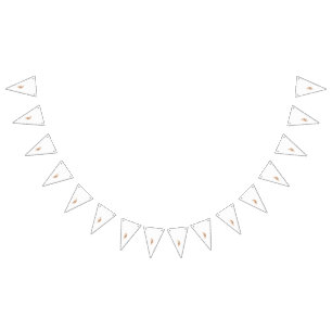 Een tekening van een bloem met bladeren erop vlaggetjes