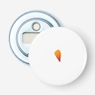 Een tekening van een plant met oranje en paarse bl button flesopener