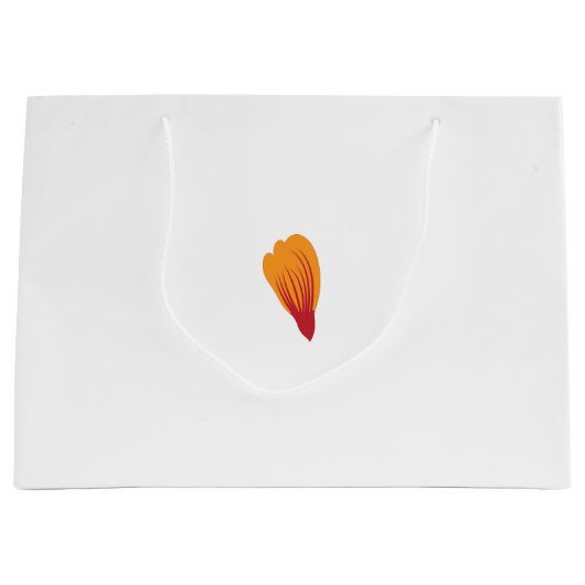 Een tekening van een plant met oranje en paarse bl groot cadeauzakje (Voorkant)