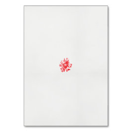 Een tekening van een rode bloem op een witte achte kaart