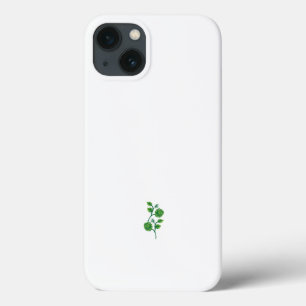Een tekening van een tak met bloemen en bladeren iPhone 13 hoesje