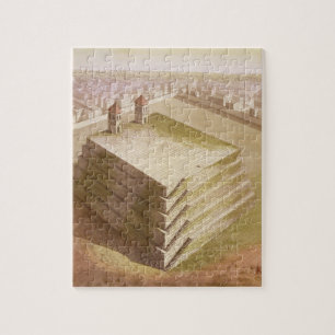 Een Teocalli in Mexico (kleurengraving) Legpuzzel